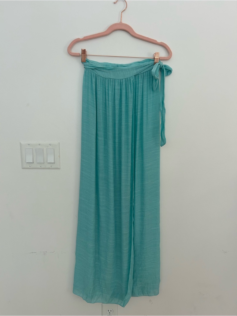 Women’s Mint Green Sheer Wrap Maxi Skirt Beach Swim Cover Up One Size